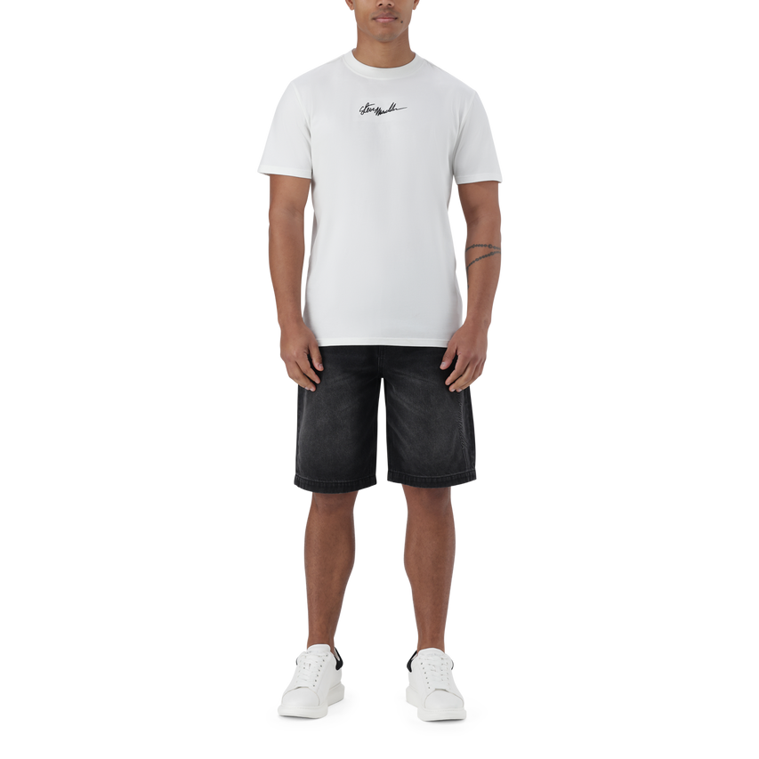 JAX OFF WHITE CREW NECK LOGO T-SHIRT