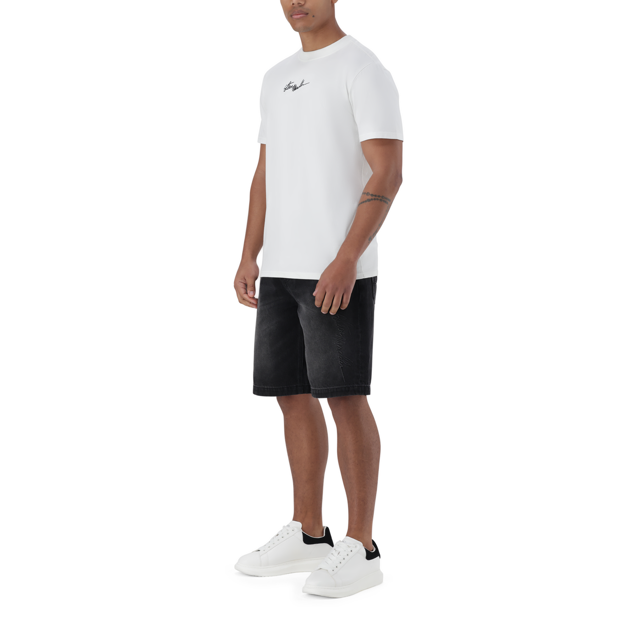 JAX OFF WHITE CREW NECK LOGO T-SHIRT