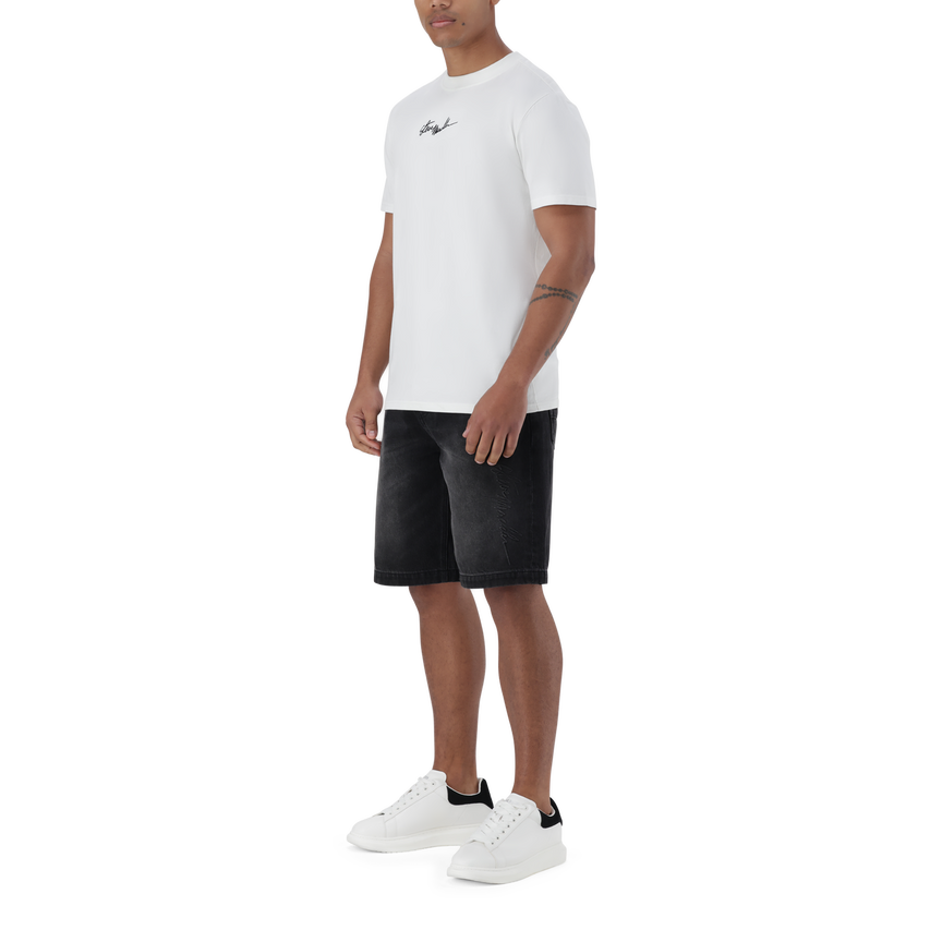 JAX OFF WHITE CREW NECK LOGO T-SHIRT