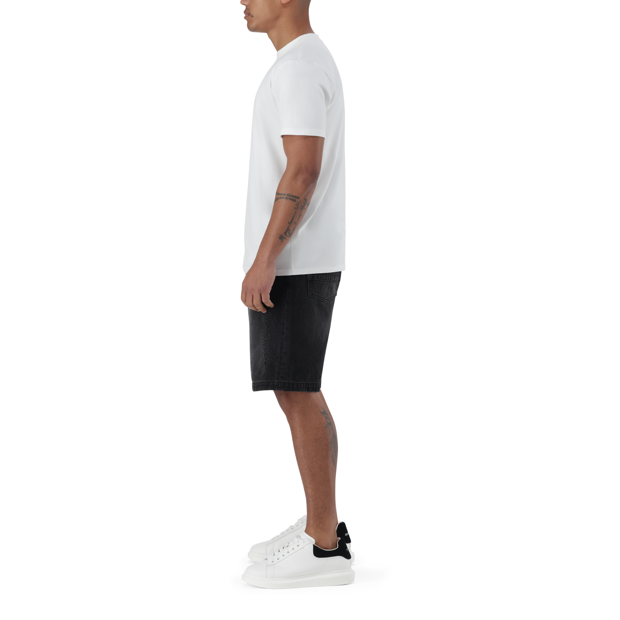 JAX OFF WHITE CREW NECK LOGO T-SHIRT
