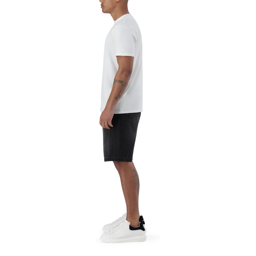 JAX OFF WHITE CREW NECK LOGO T-SHIRT