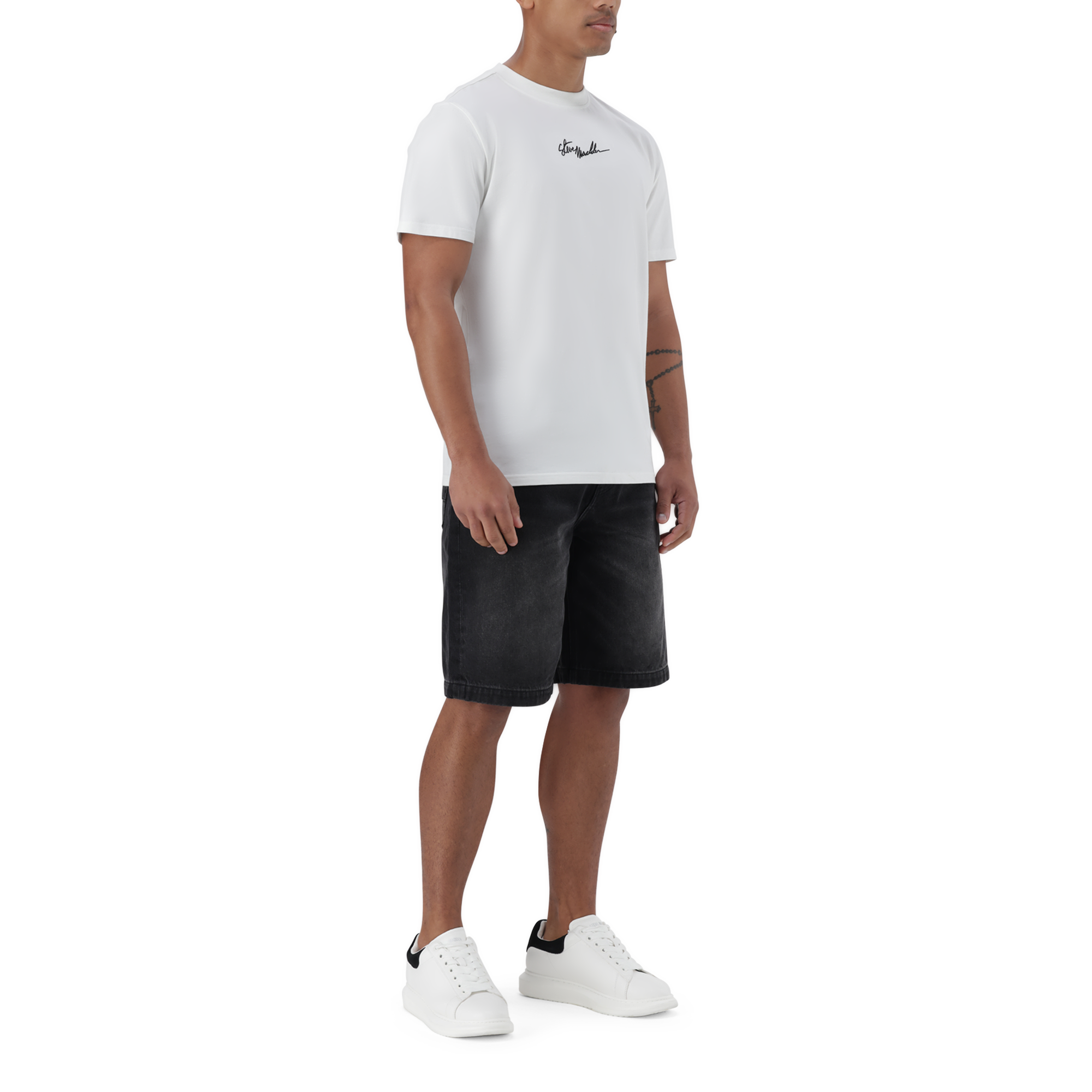 JAX OFF WHITE CREW NECK LOGO T-SHIRT