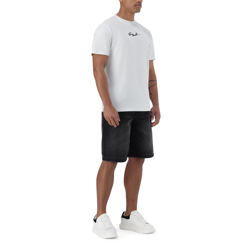 JAX OFF WHITE CREW NECK LOGO T-SHIRT