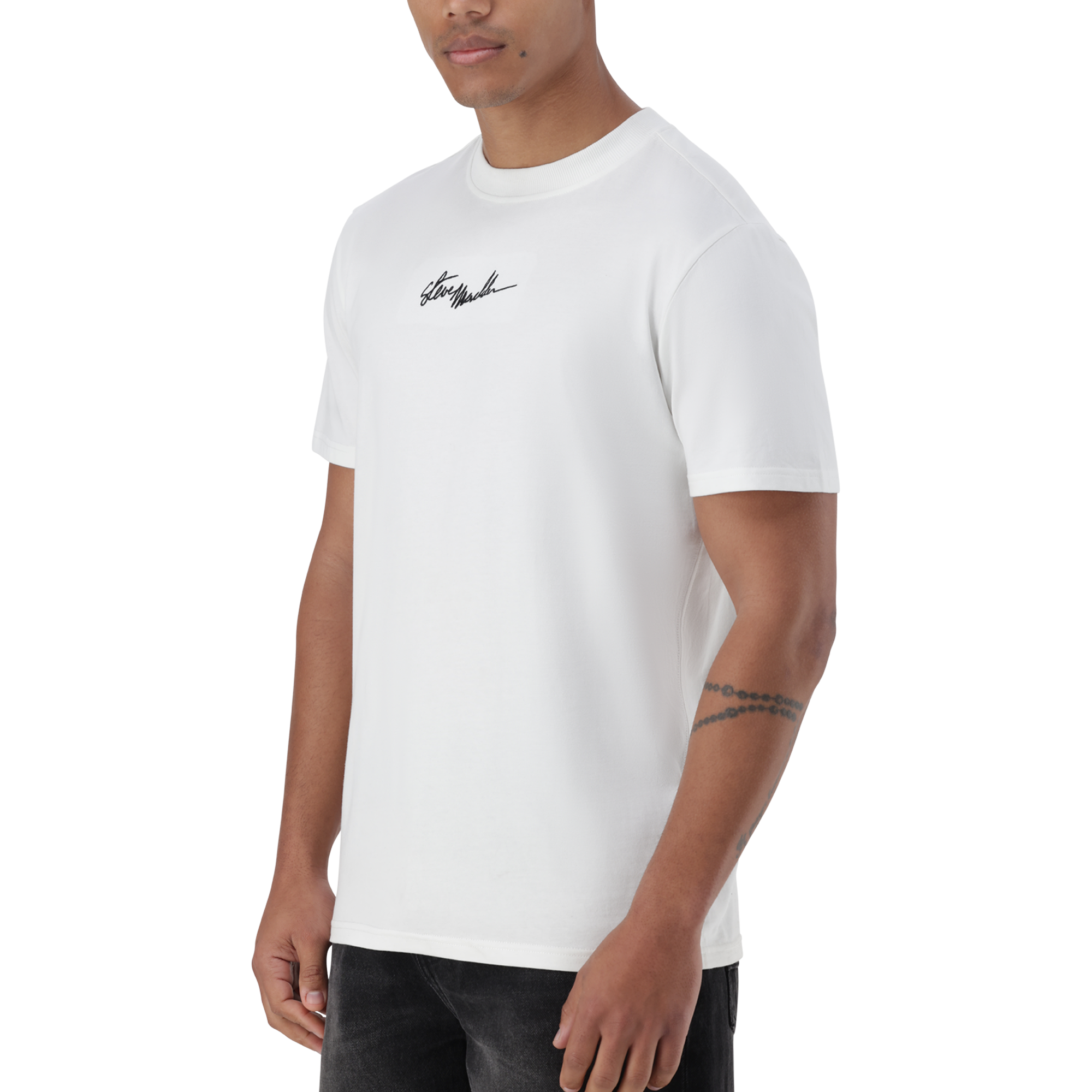 JAX OFF WHITE CREW NECK LOGO T-SHIRT