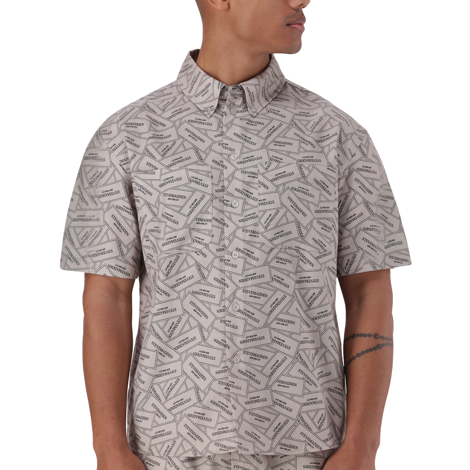 LIAN KHAKI PRINTED SHIRT