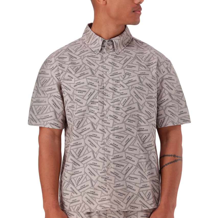 LIAN KHAKI PRINTED SHIRT