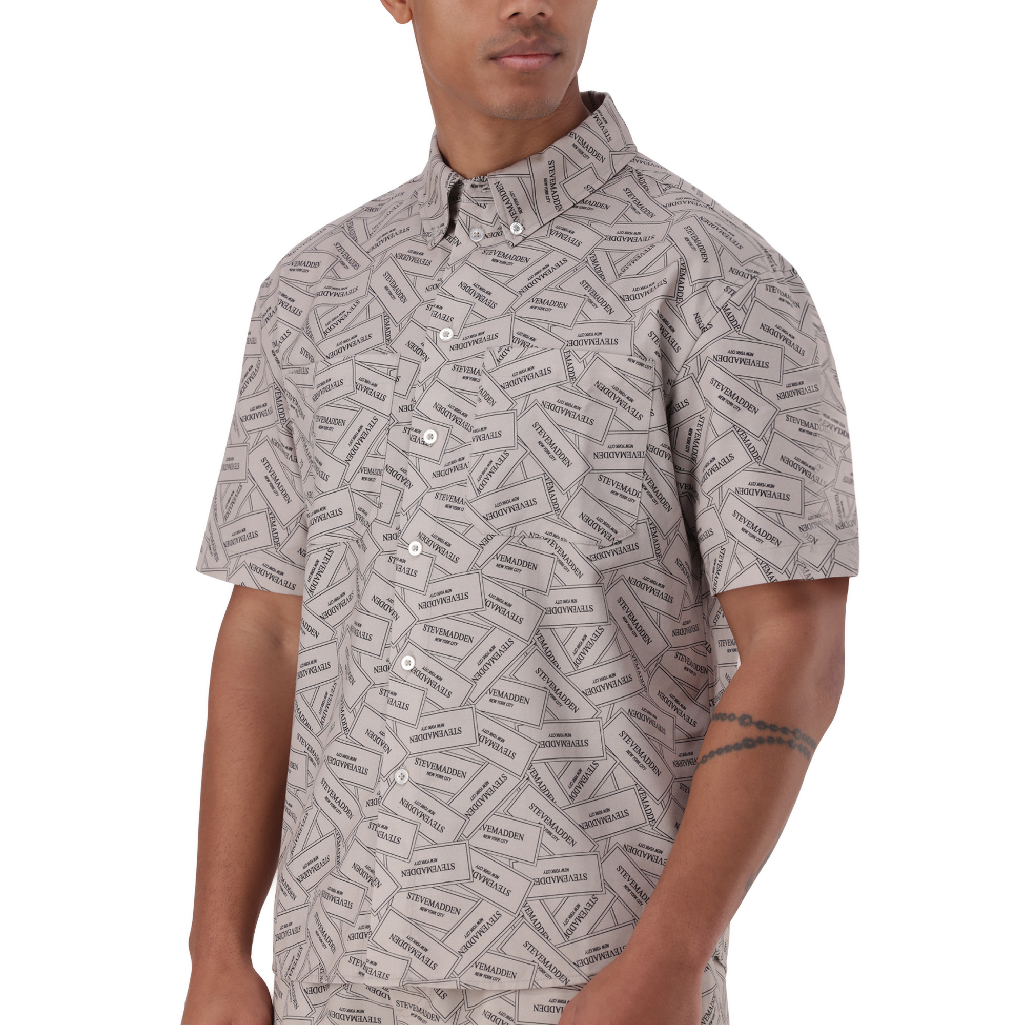 LIAN KHAKI PRINTED SHIRT