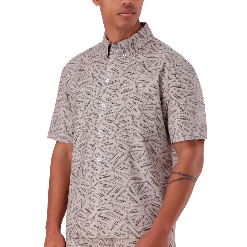 LIAN KHAKI PRINTED SHIRT