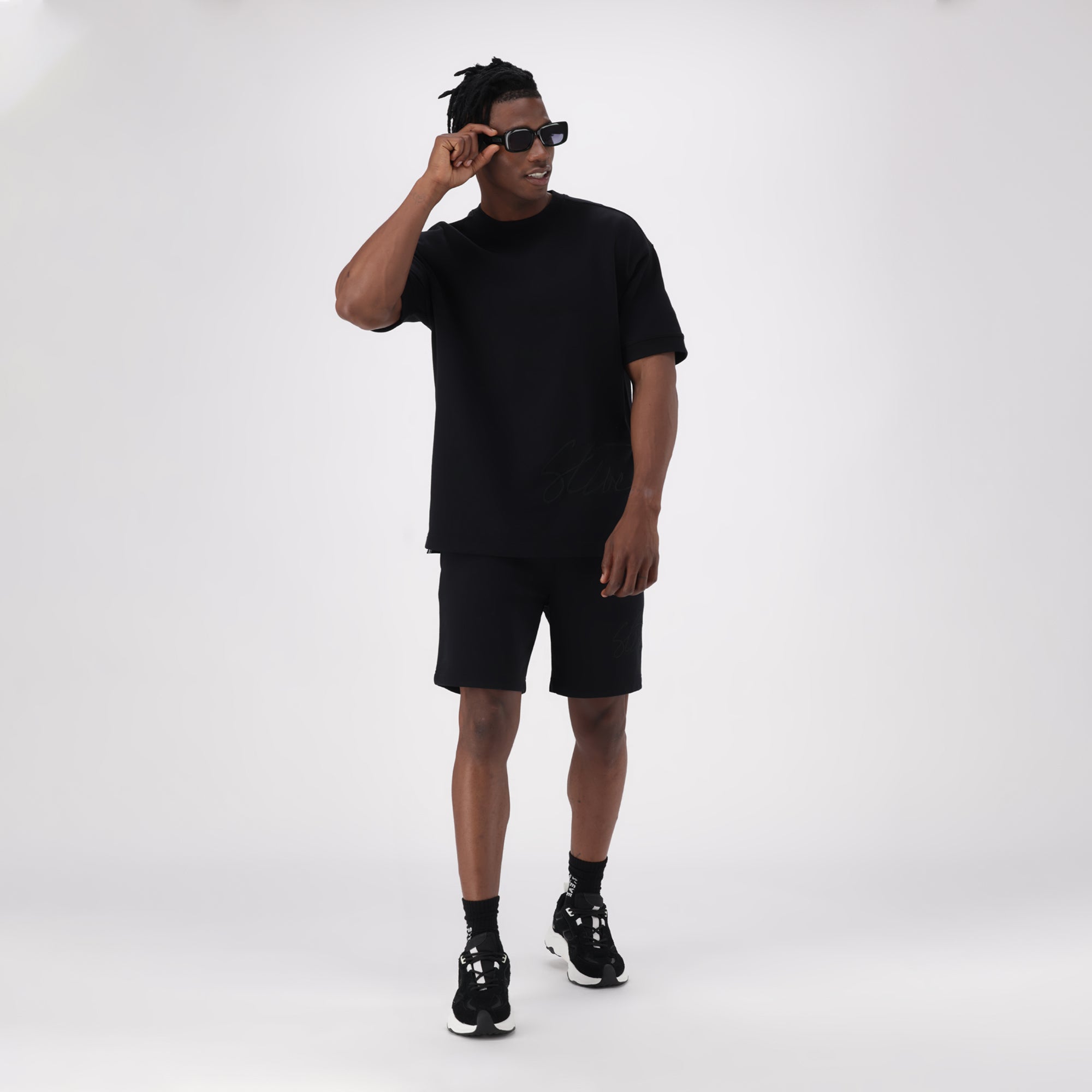 RUSH BLACK CREW NECK T-SHIRT