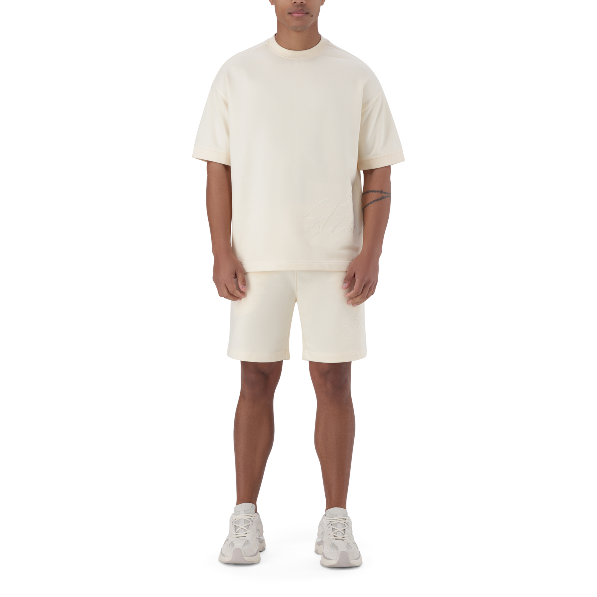 RUSH ECRU CREW NECK T-SHIRT