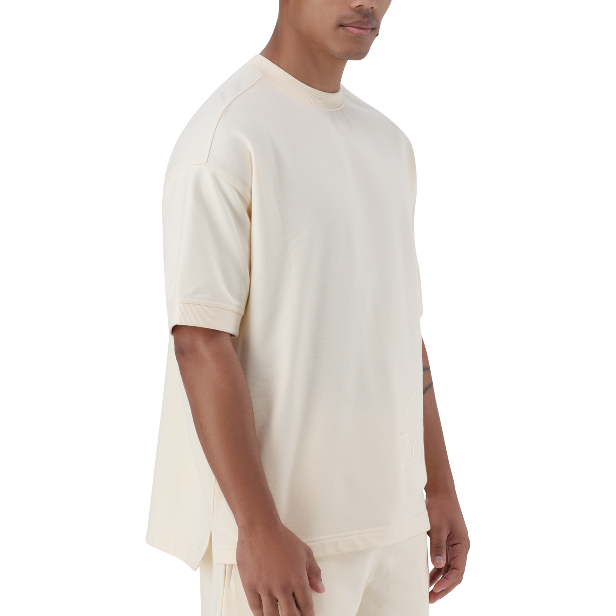 RUSH ECRU CREW NECK T-SHIRT