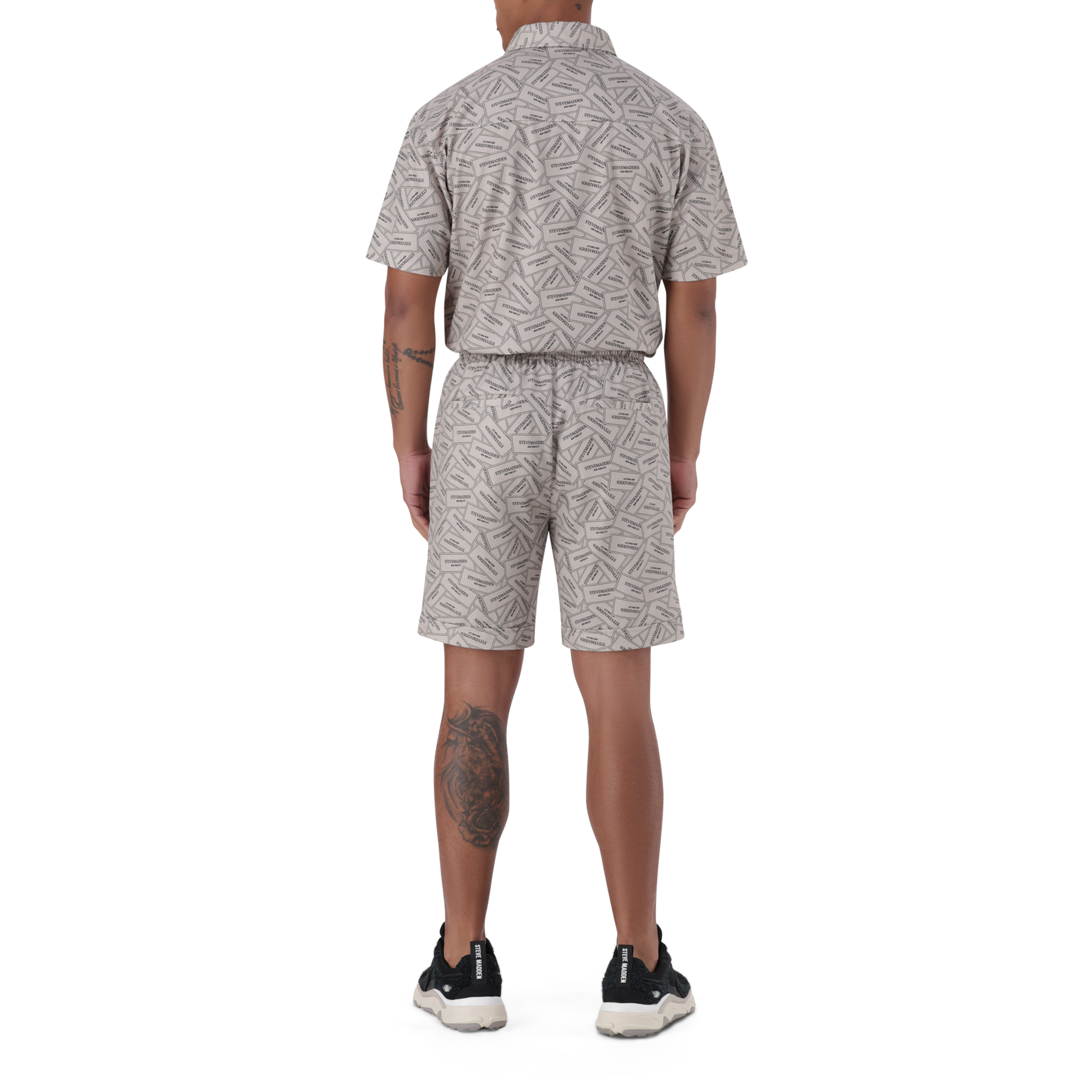 LEWIS KHAKI PRINTED SHORTS - view 6