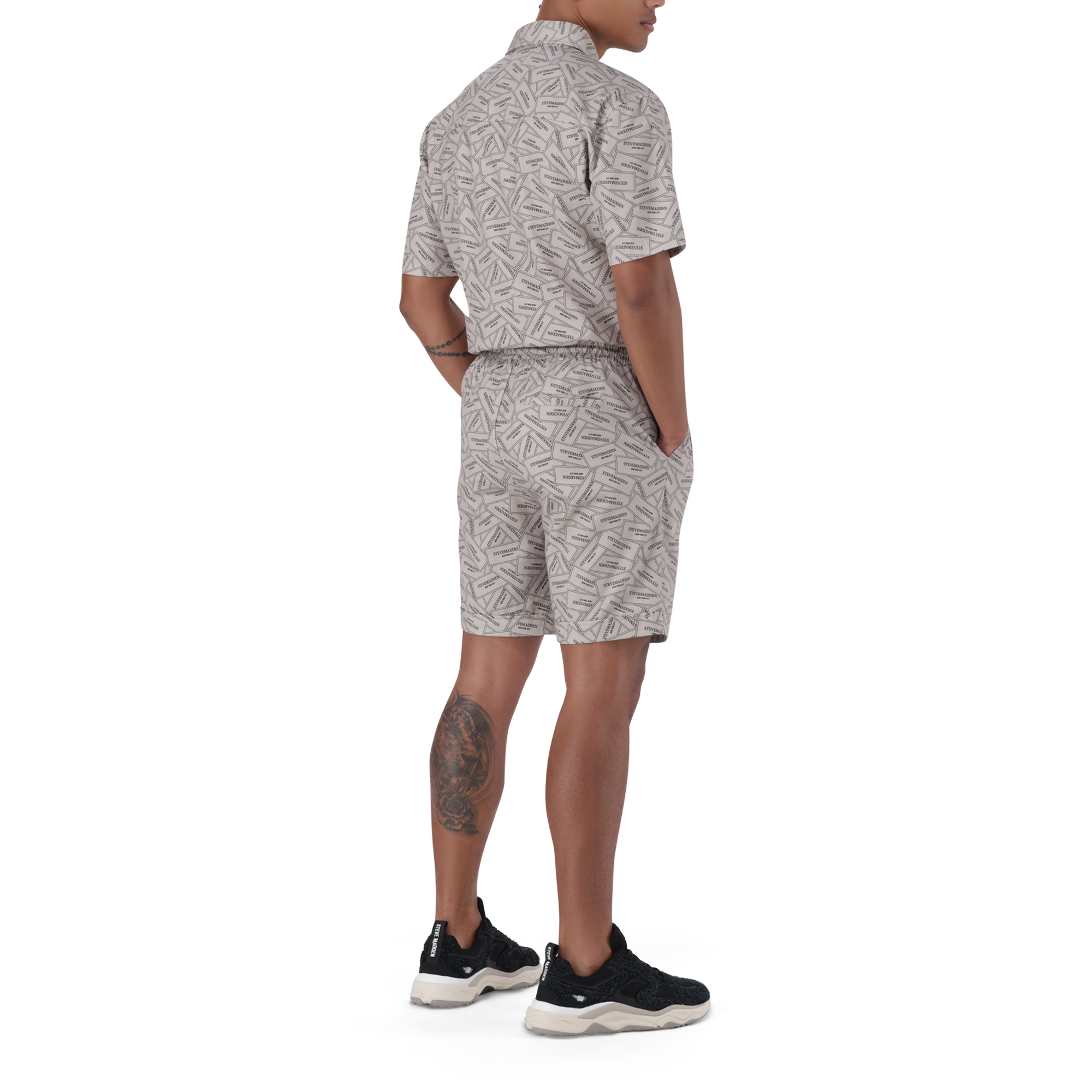 LEWIS KHAKI PRINTED SHORTS - view 5