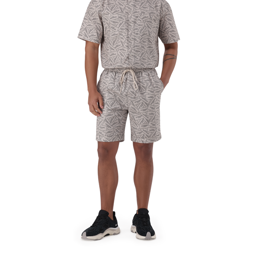 LEWIS KHAKI PRINTED SHORTS - view 2