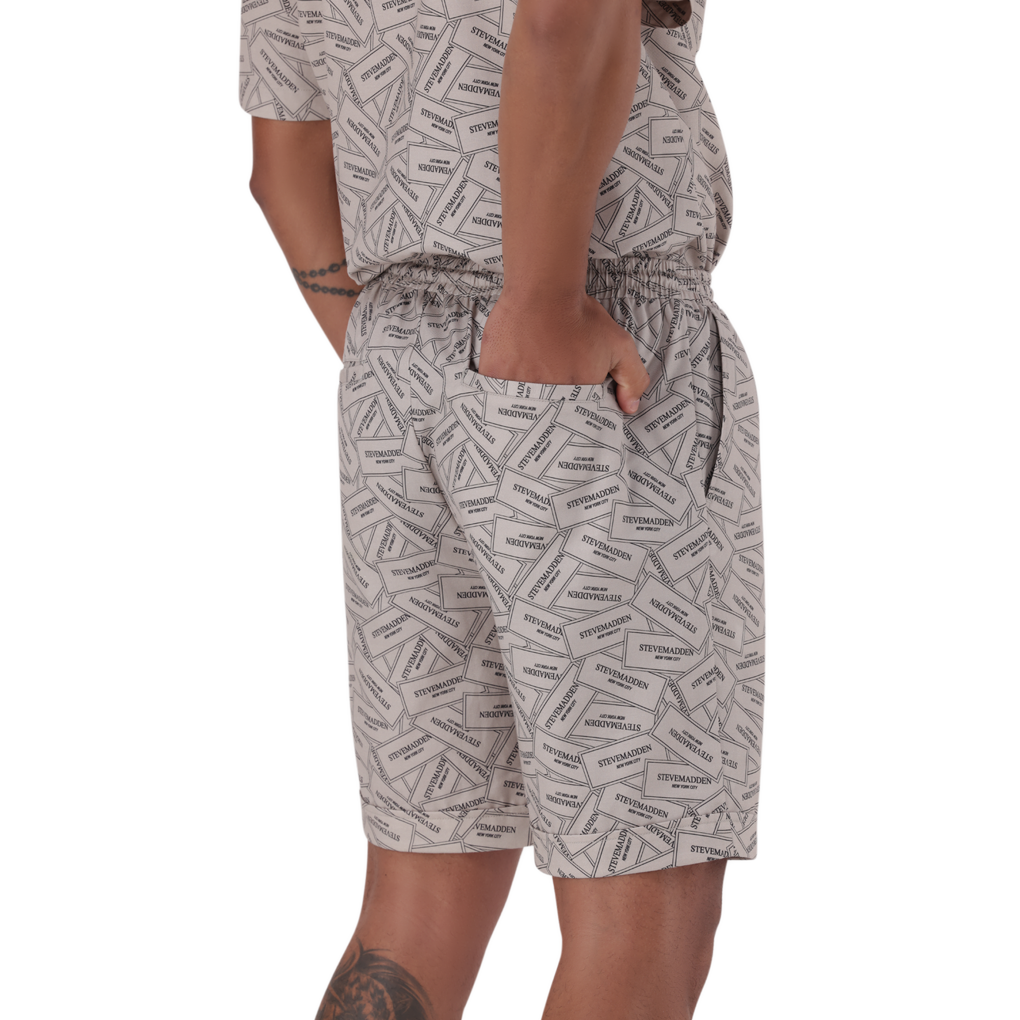 LEWIS KHAKI PRINTED SHORTS - view 4