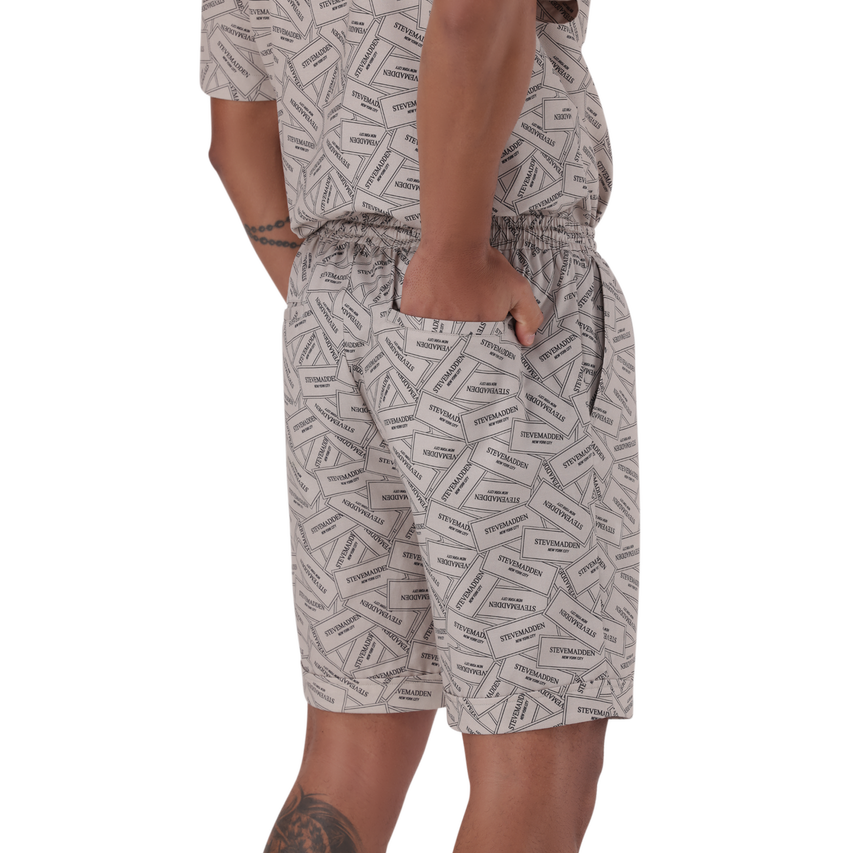 LEWIS KHAKI PRINTED SHORTS - view 4