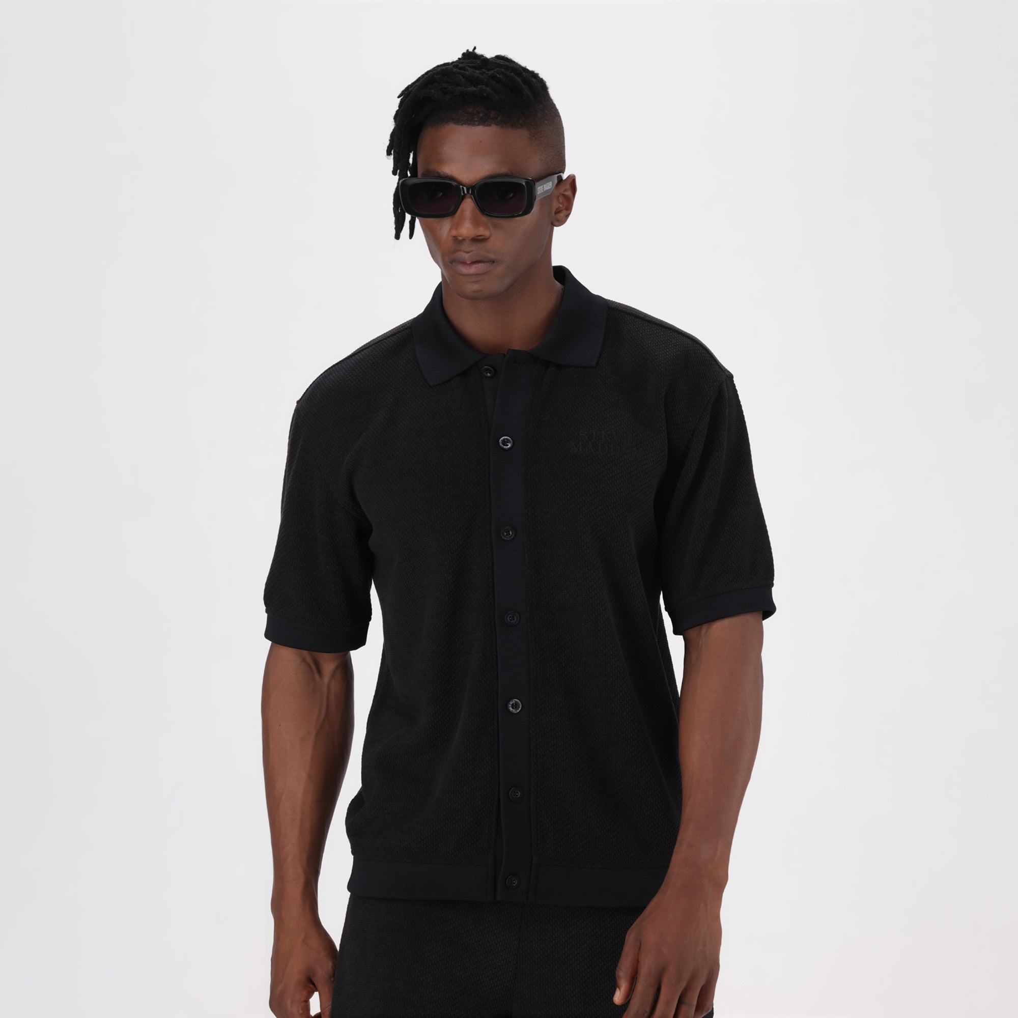CASSIAN BLACK CROCHET SHIRT - view 2