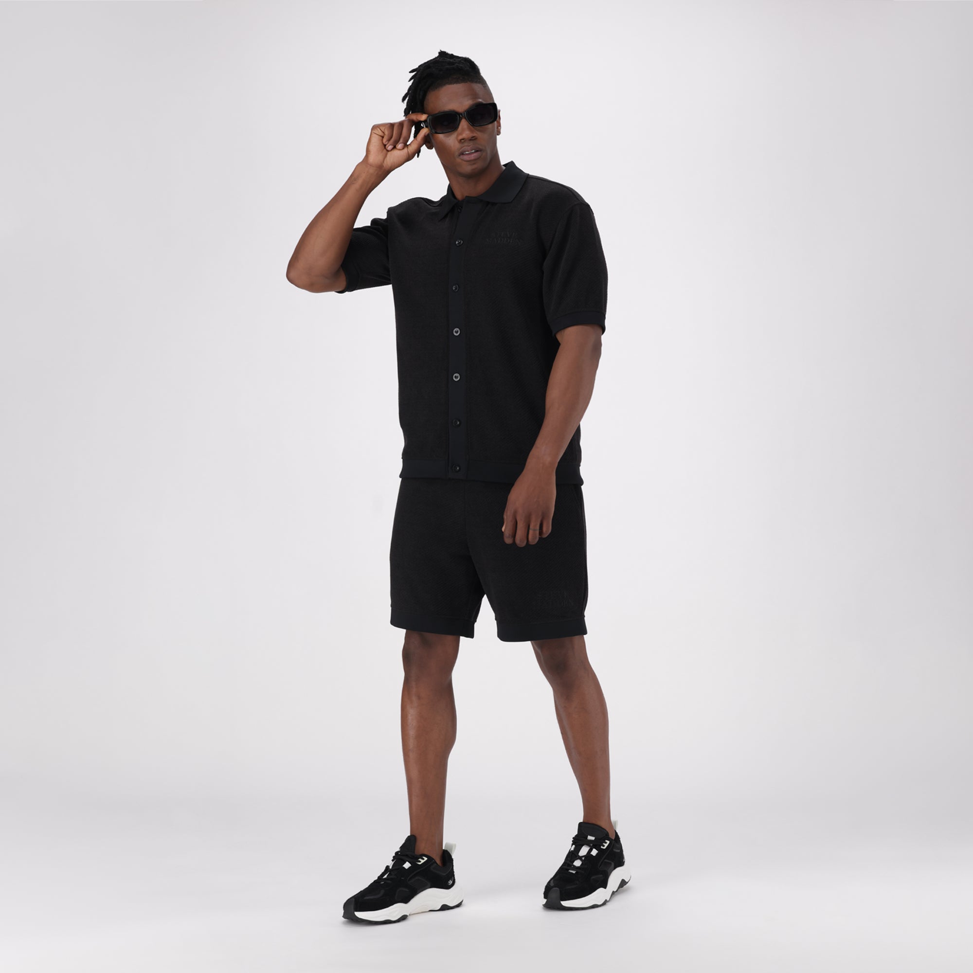 CASSIAN BLACK CROCHET SHIRT