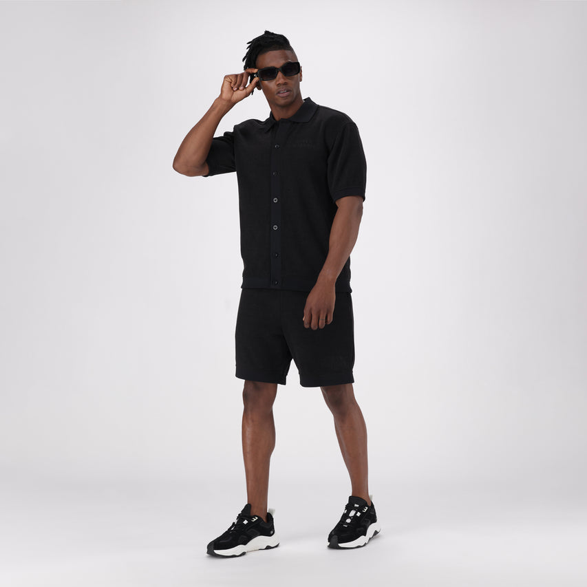 CASSIAN BLACK CROCHET SHIRT