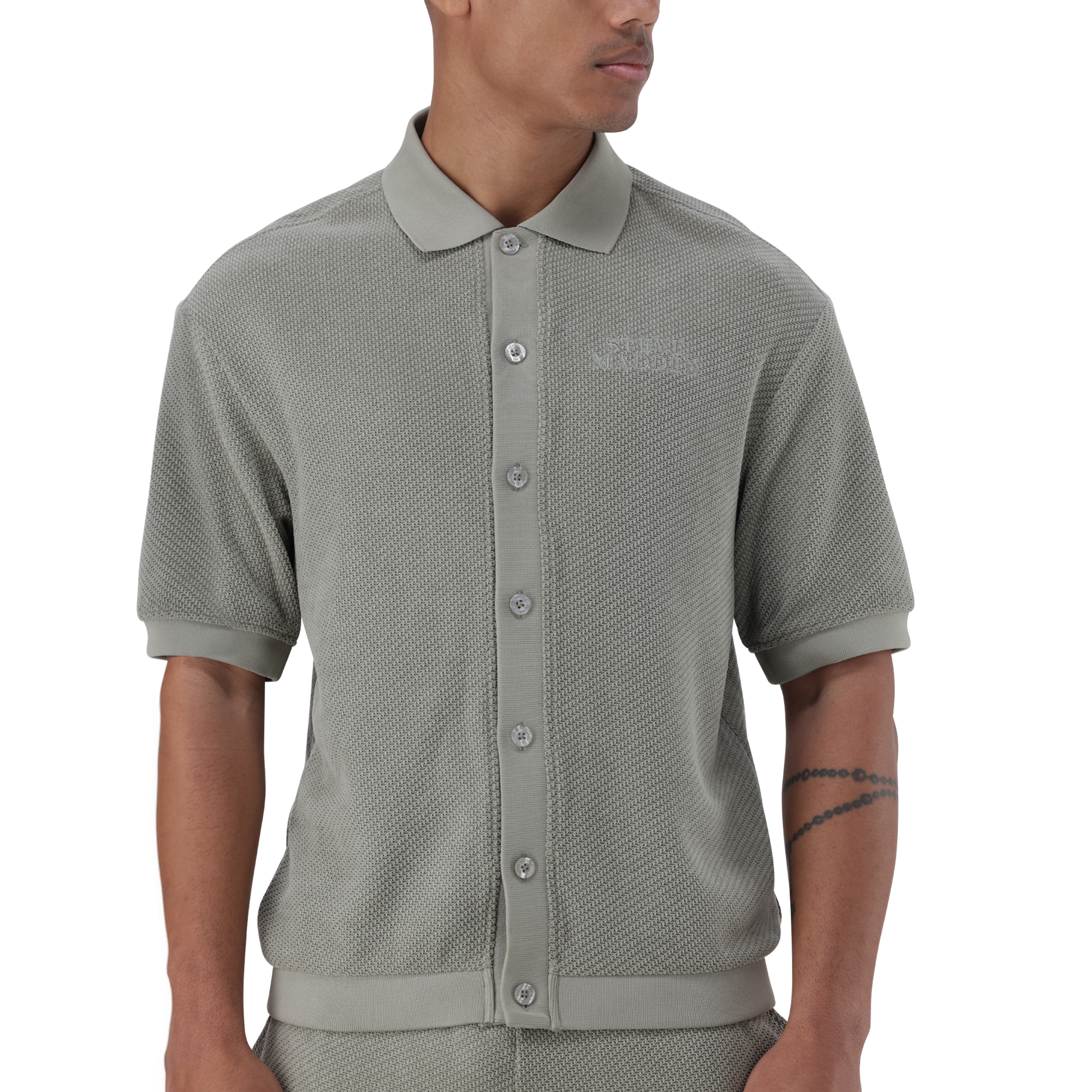 CASSIAN SAGE CROCHET SHIRT