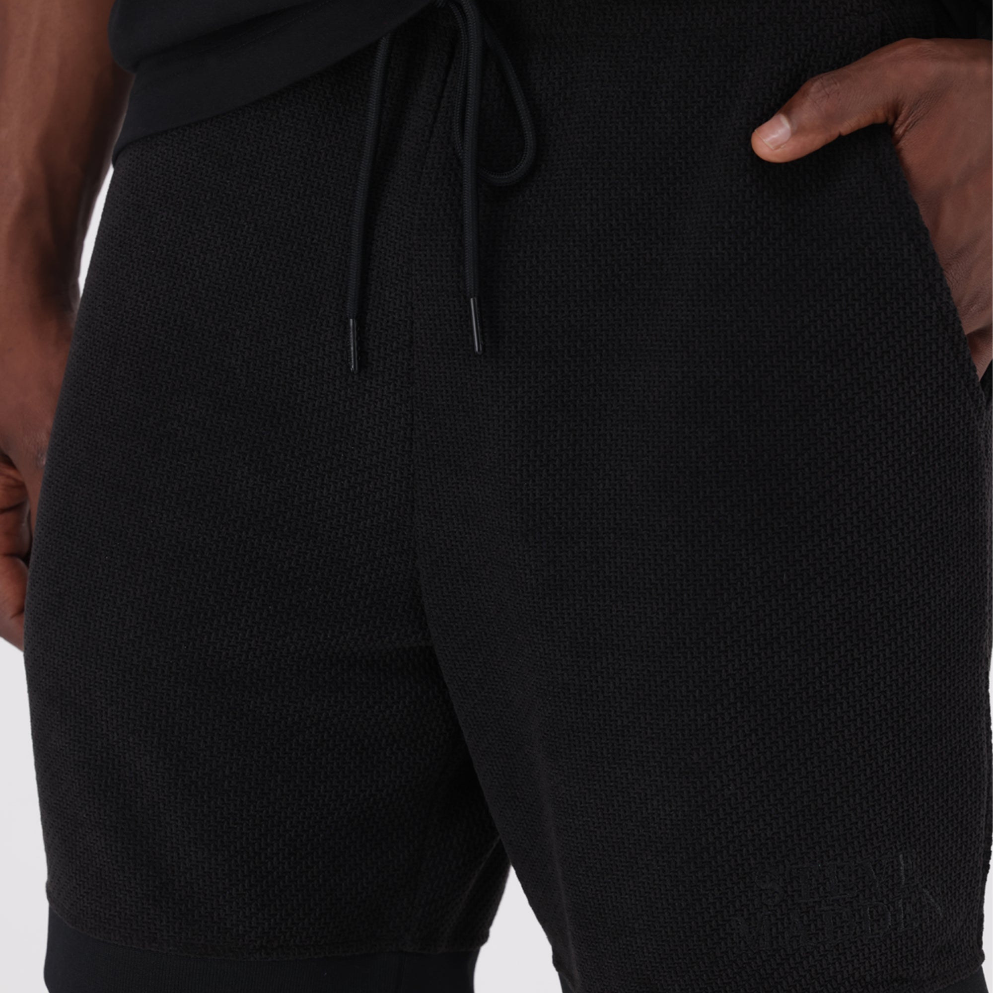HARVEY BLACK CROCHET SHORTS - view 2
