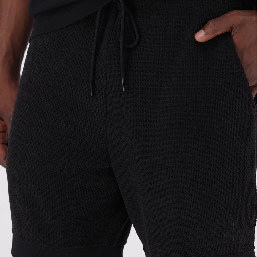 HARVEY BLACK CROCHET SHORTS - view 2