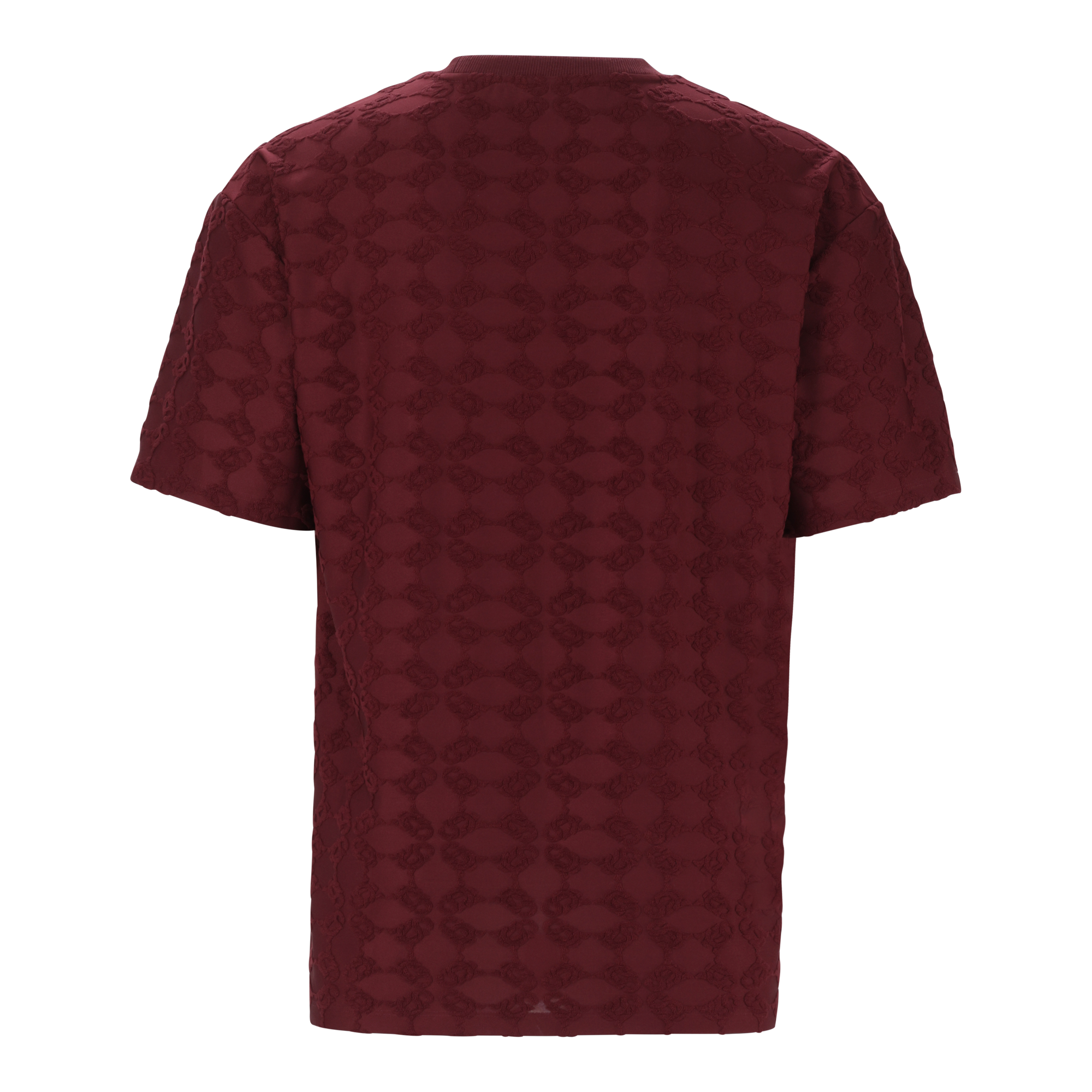 BRAN BURGUNDY EMBOSSED T-SHIRT
