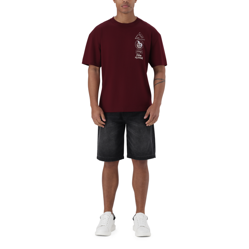 MIKE BURGUNDY CREW NECK T-SHIRT