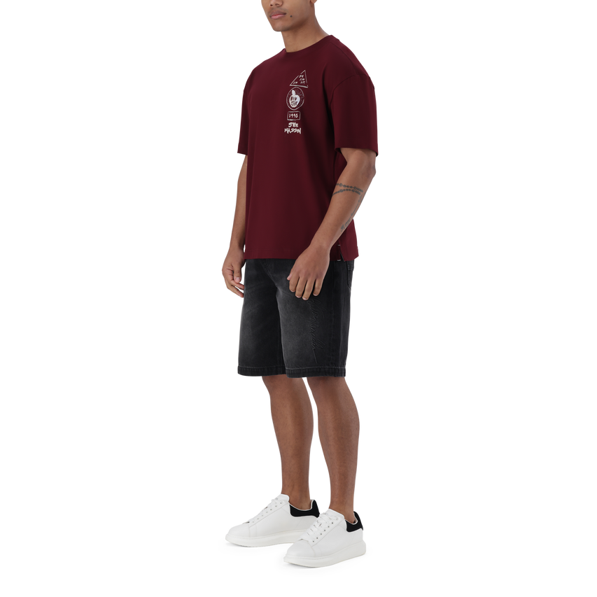 MIKE BURGUNDY CREW NECK T-SHIRT