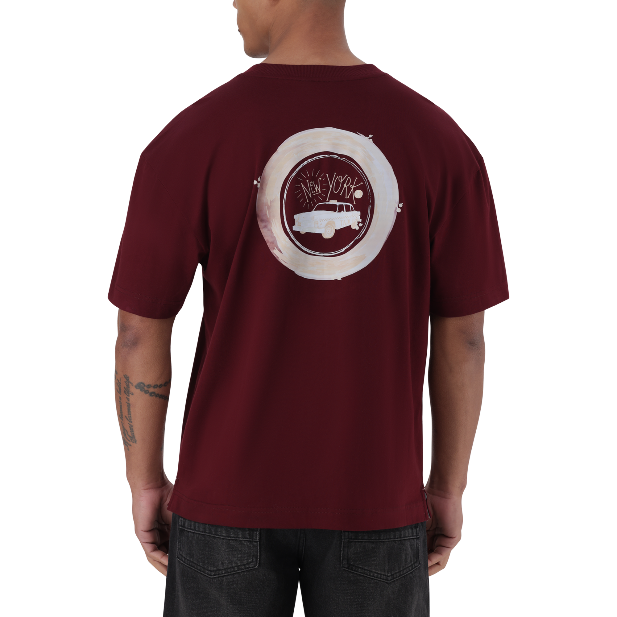 MIKE BURGUNDY CREW NECK T-SHIRT