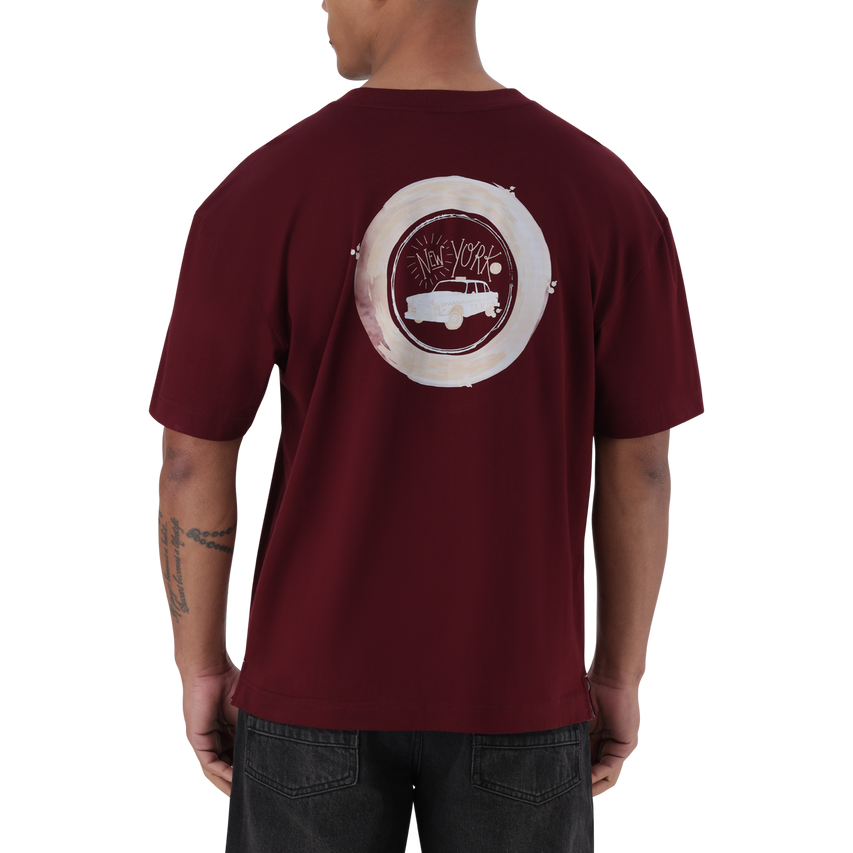 MIKE BURGUNDY CREW NECK T-SHIRT