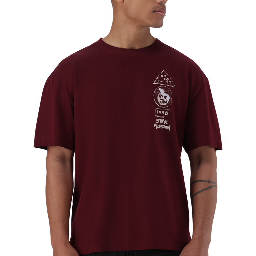 MIKE BURGUNDY CREW NECK T-SHIRT