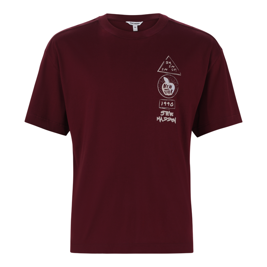 MIKE BURGUNDY CREW NECK T-SHIRT