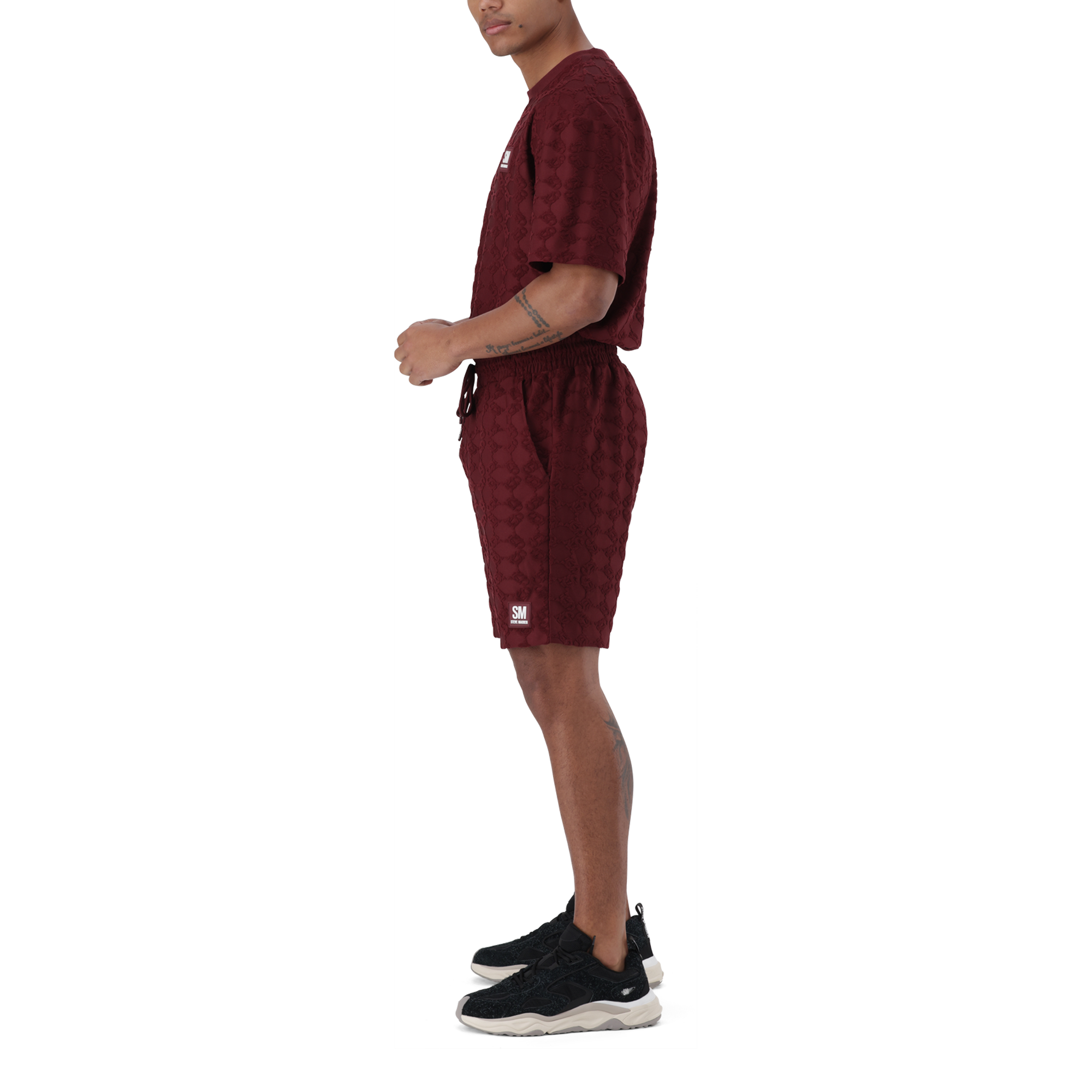 HARRY BURGUNDY EMBOSSED SHORTS