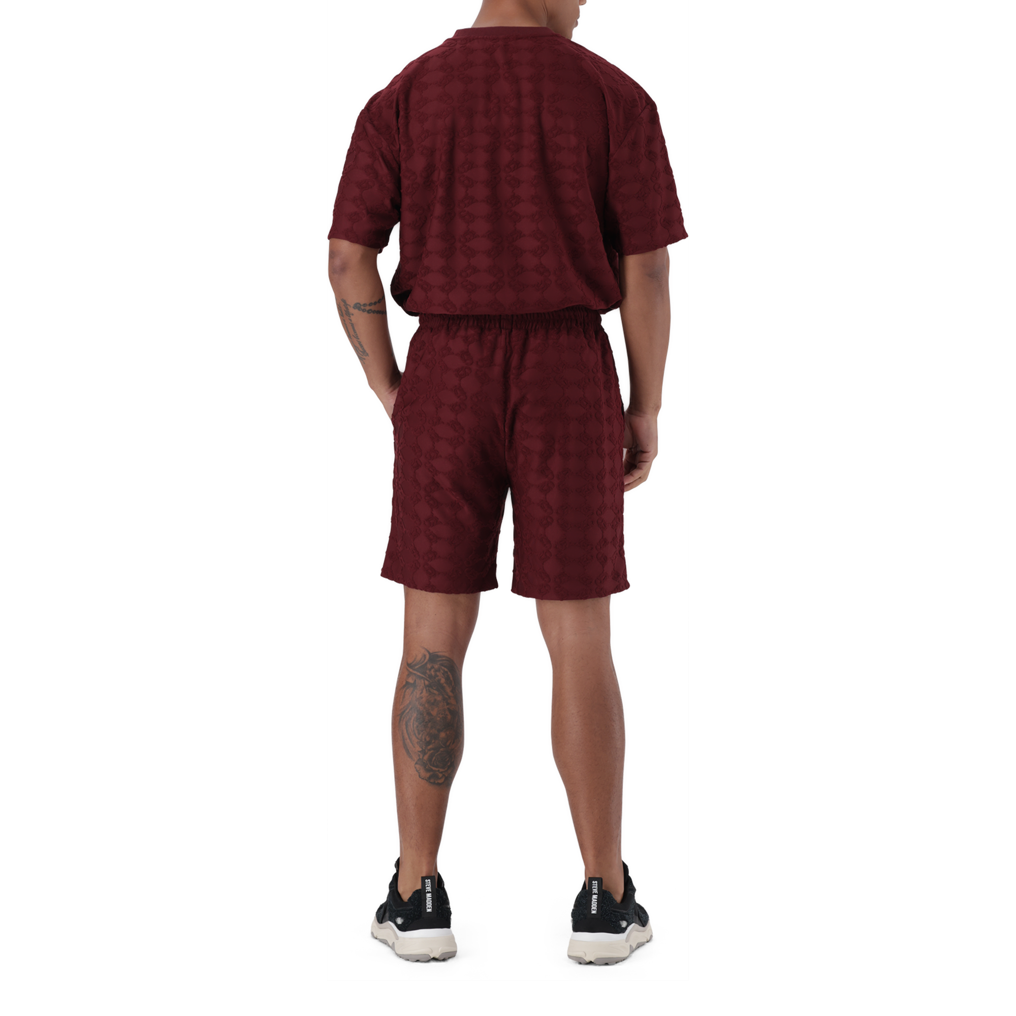 HARRY BURGUNDY EMBOSSED SHORTS