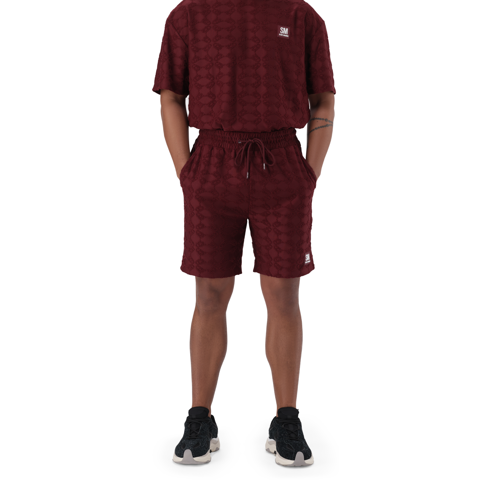 HARRY BURGUNDY EMBOSSED SHORTS