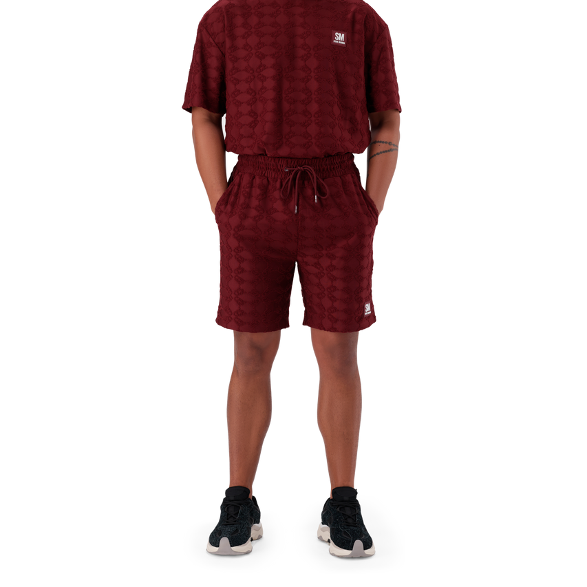 HARRY BURGUNDY EMBOSSED SHORTS