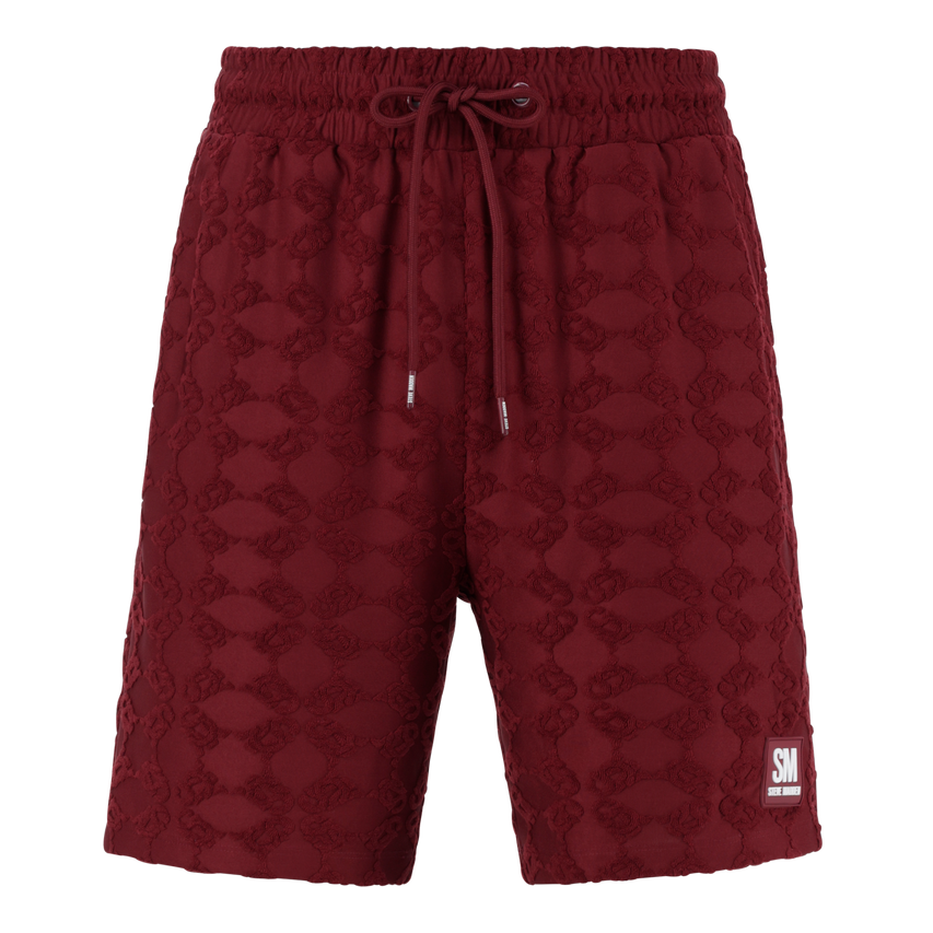 HARRY BURGUNDY EMBOSSED SHORTS