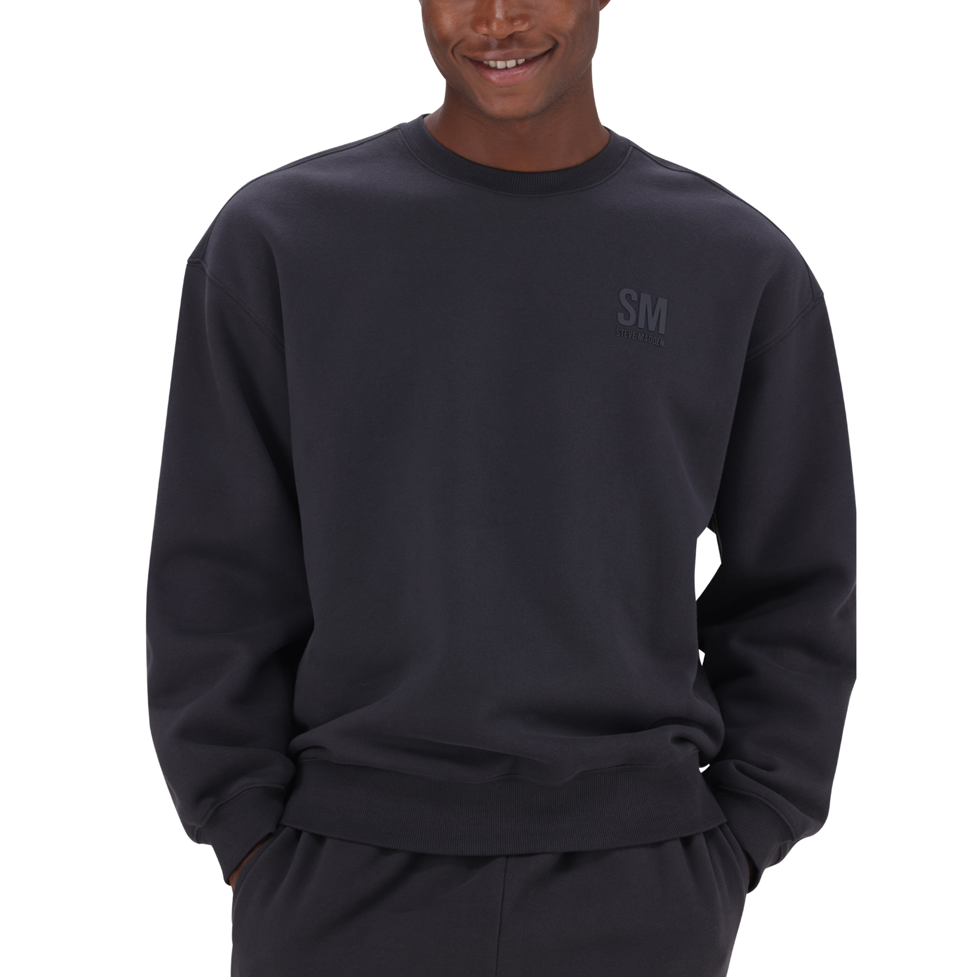 REIGN CHARCOAL RELAXED CREW NECK SWEAT - view 2