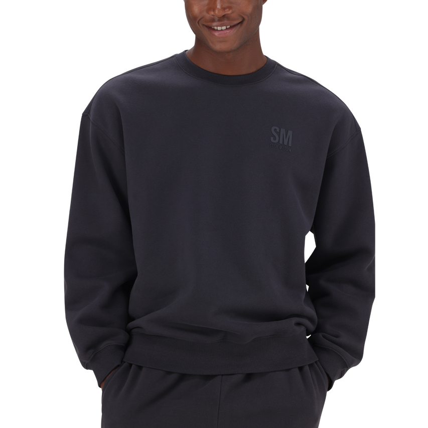 REIGN CHARCOAL RELAXED CREW NECK SWEAT - view 2