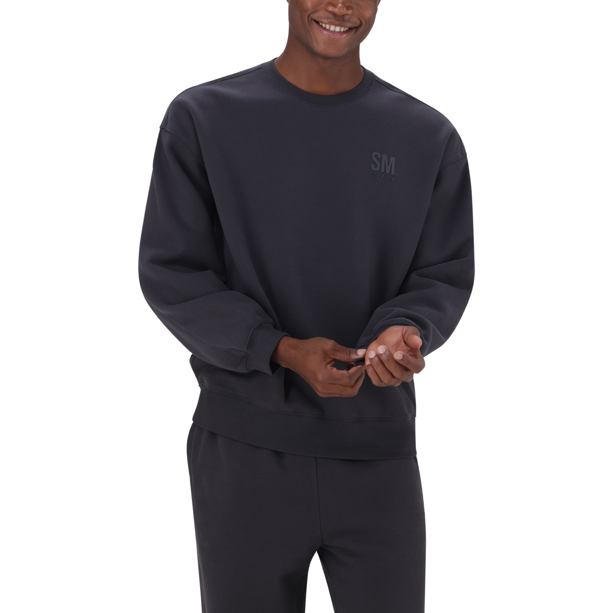 REIGN CHARCOAL RELAXED CREW NECK SWEAT - view 4