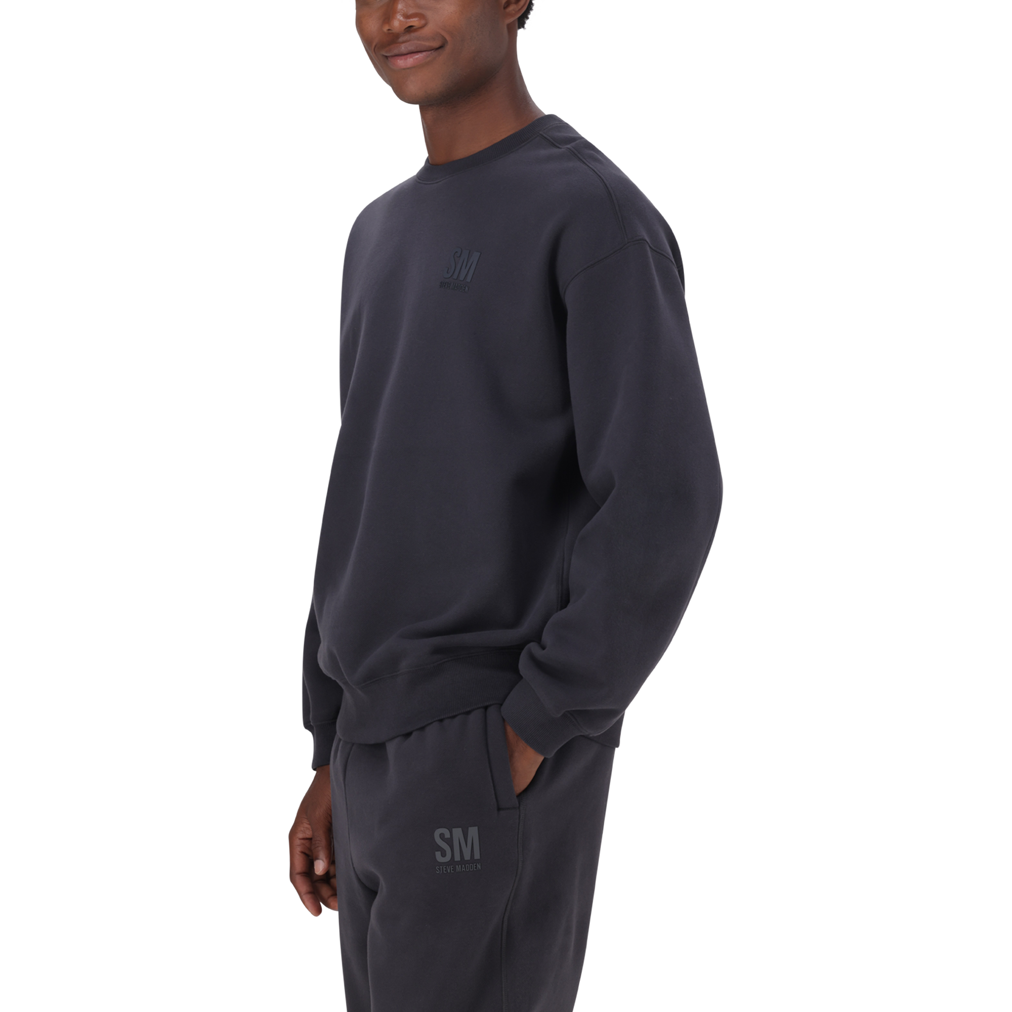 REIGN CHARCOAL RELAXED CREW NECK SWEAT - view 5