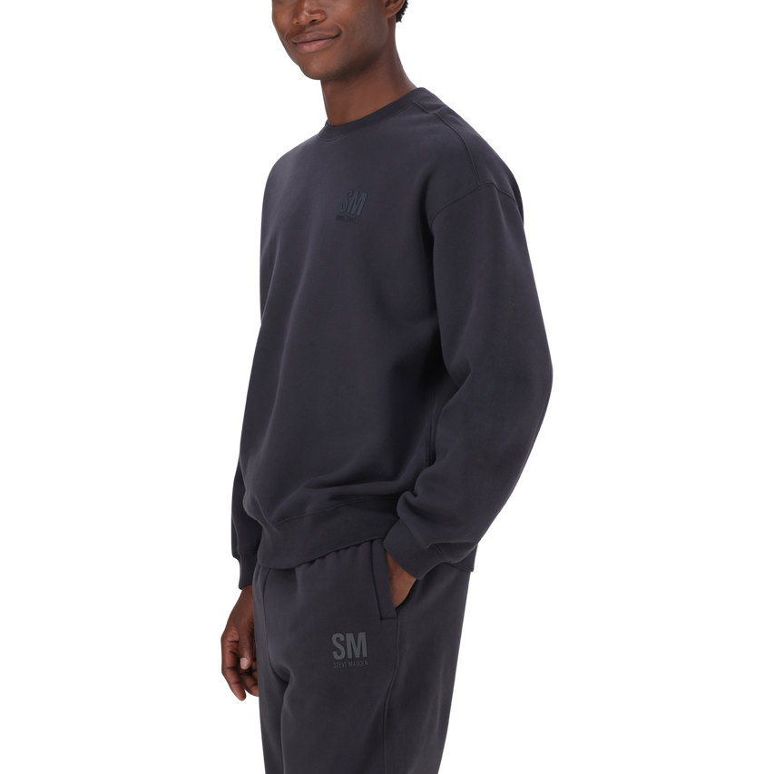 REIGN CHARCOAL RELAXED CREW NECK SWEAT - view 5