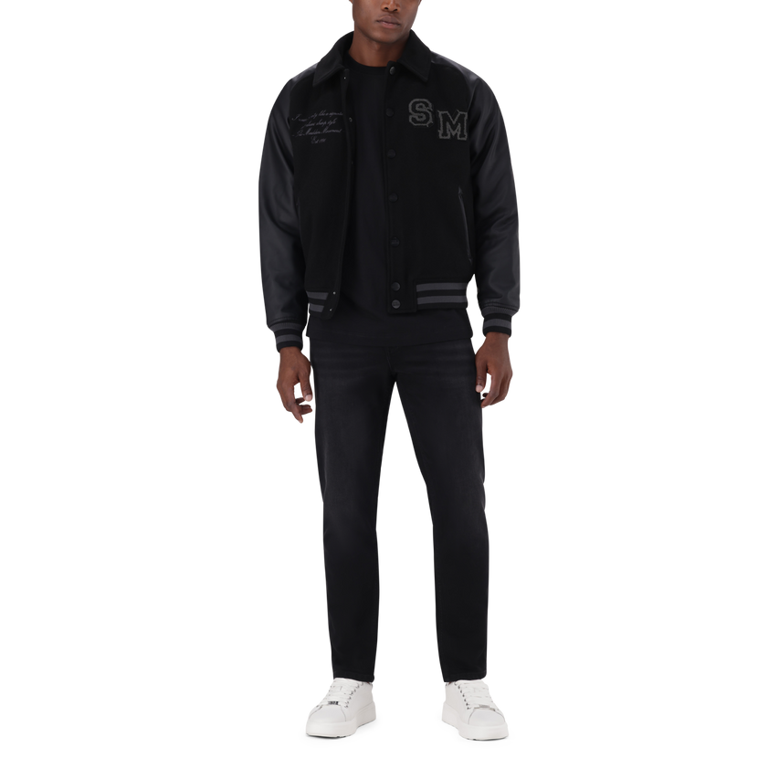 BRIGGS BLACK BASEBALL JACKET - view 3