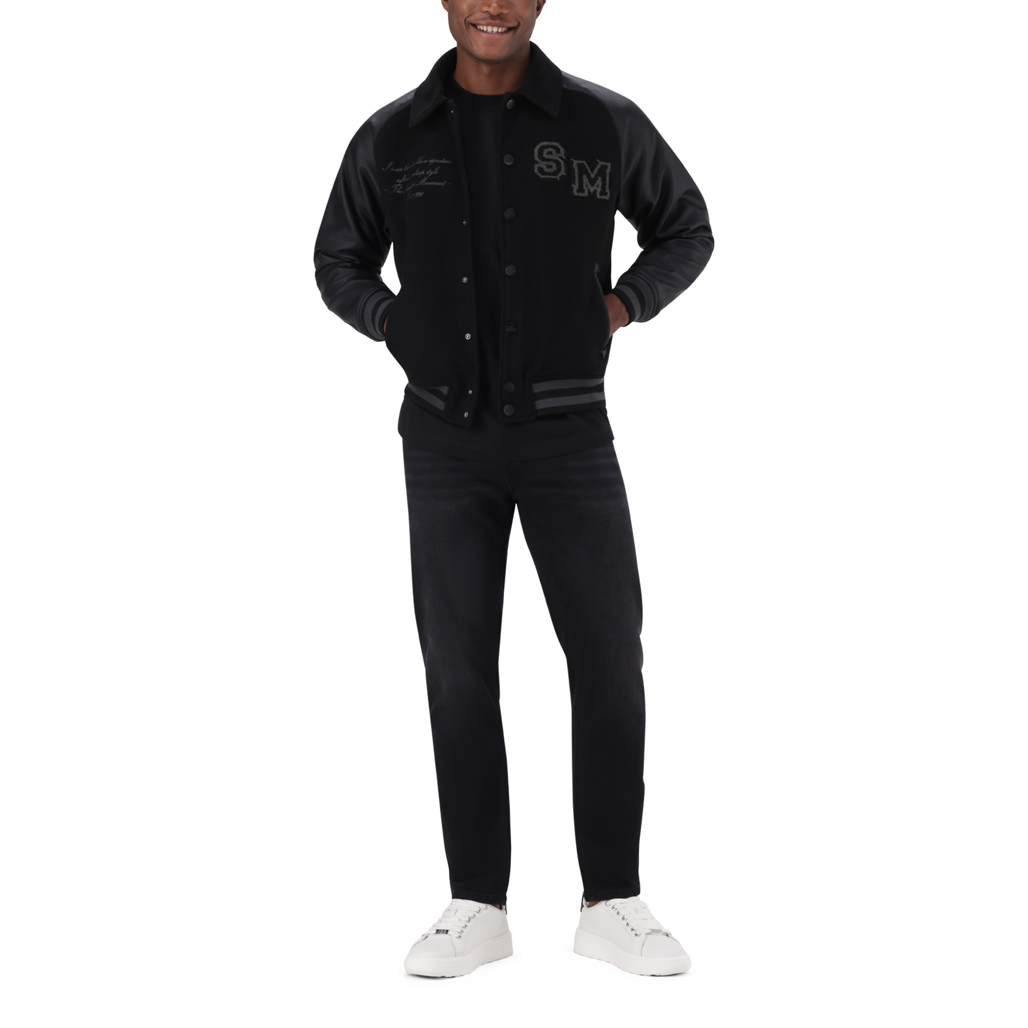 BRIGGS BLACK BASEBALL JACKET - view 4