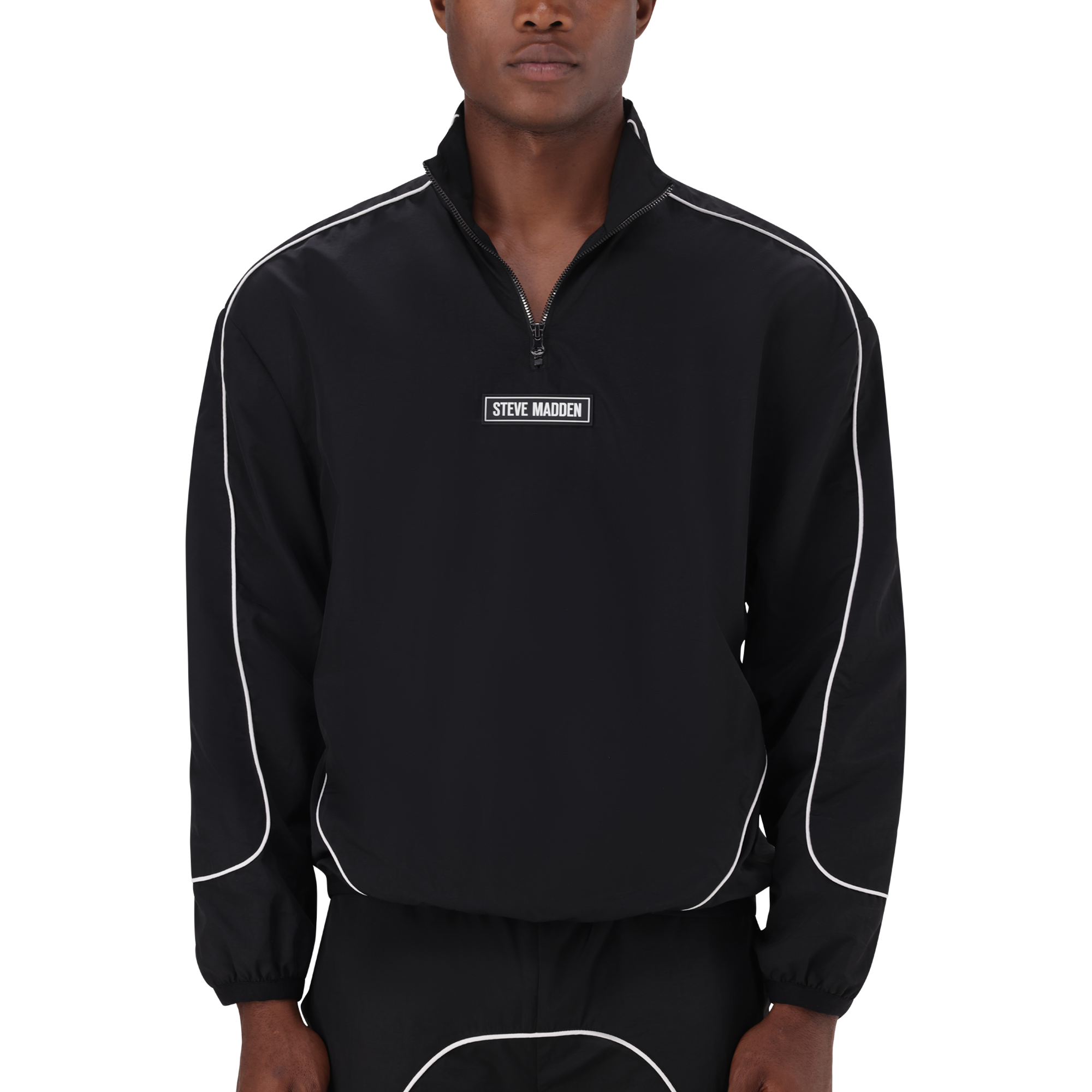 PLATO BLACK WHITE PIPING TRACK TOP - view 2