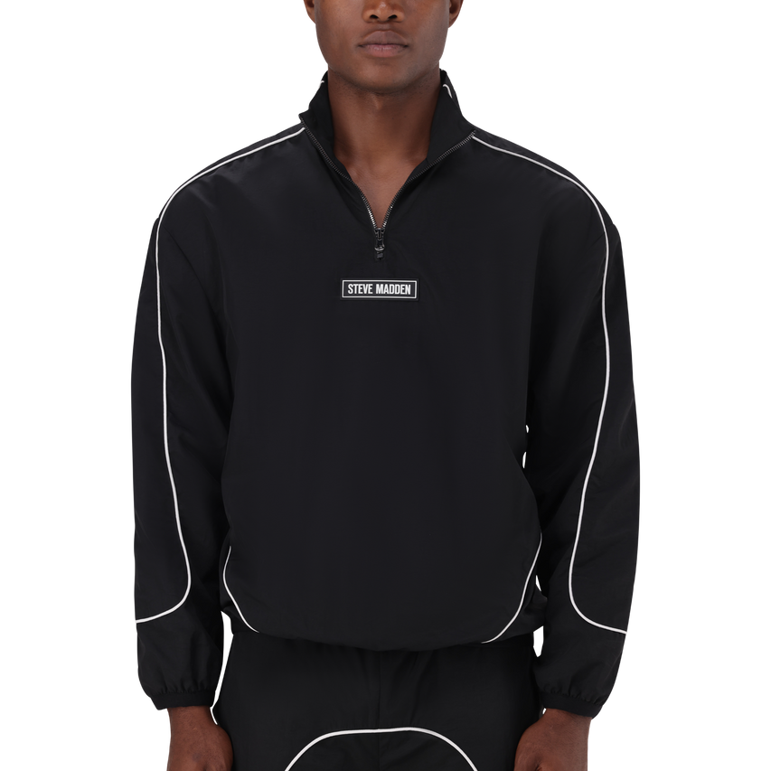 PLATO BLACK WHITE PIPING TRACK TOP - view 2