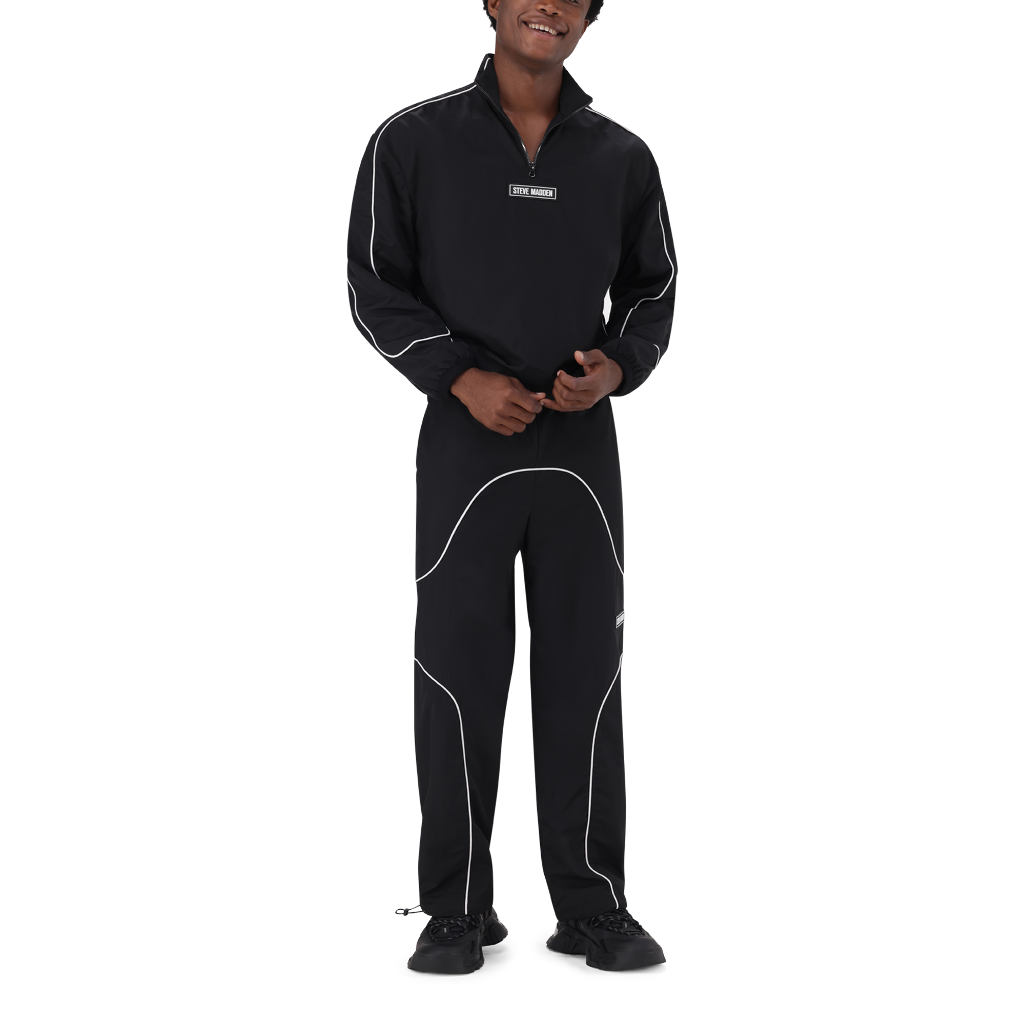 PLATO BLACK WHITE PIPING TRACK TOP - view 3