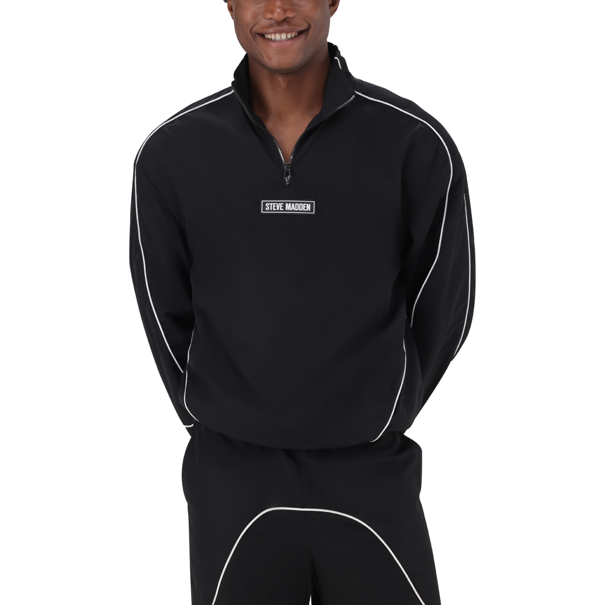 PLATO BLACK WHITE PIPING TRACK TOP - view 4