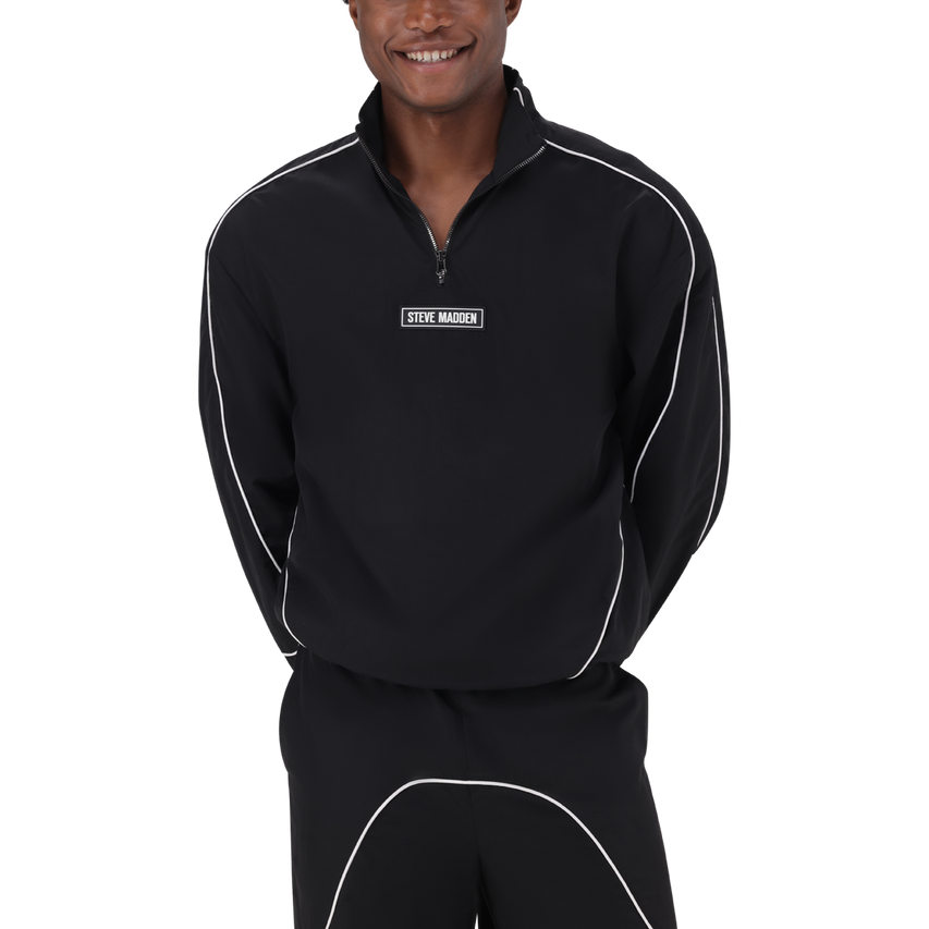 PLATO BLACK WHITE PIPING TRACK TOP - view 4